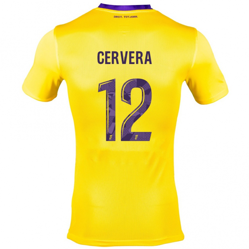 Kandiny Niño Camiseta Laurianne Cervera #12 Amarillo Morado 2ª Equipación 2024/25 La Camisa Chile