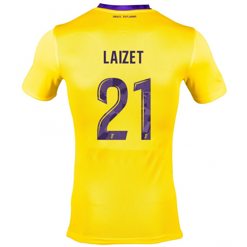 Kandiny Niño Camiseta Emma Laizet #21 Amarillo Morado 2ª Equipación 2024/25 La Camisa Chile