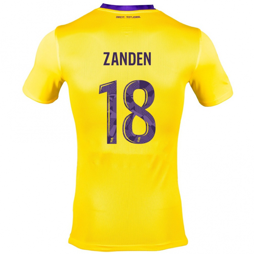 Kandiny Niño Camiseta Oliver Zandén #18 Amarillo Morado 2ª Equipación 2024/25 La Camisa Chile