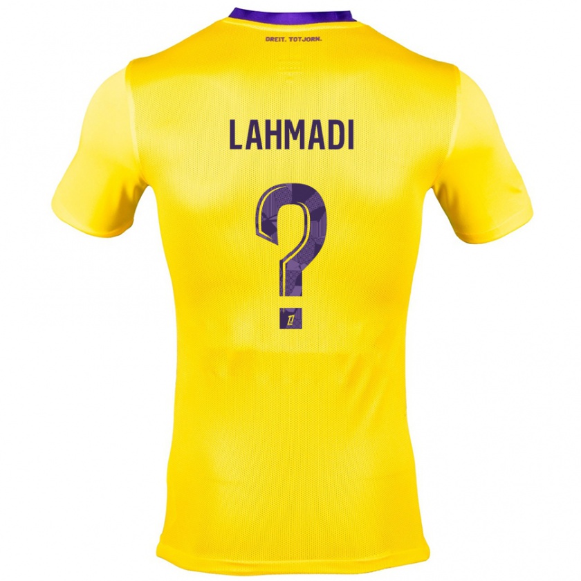 Kandiny Niño Camiseta Noah Lahmadi #0 Amarillo Morado 2ª Equipación 2024/25 La Camisa Chile