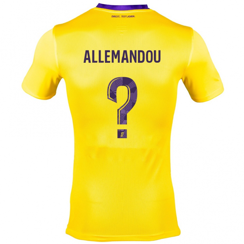 Kandiny Niño Camiseta Teddy Allemandou #0 Amarillo Morado 2ª Equipación 2024/25 La Camisa Chile