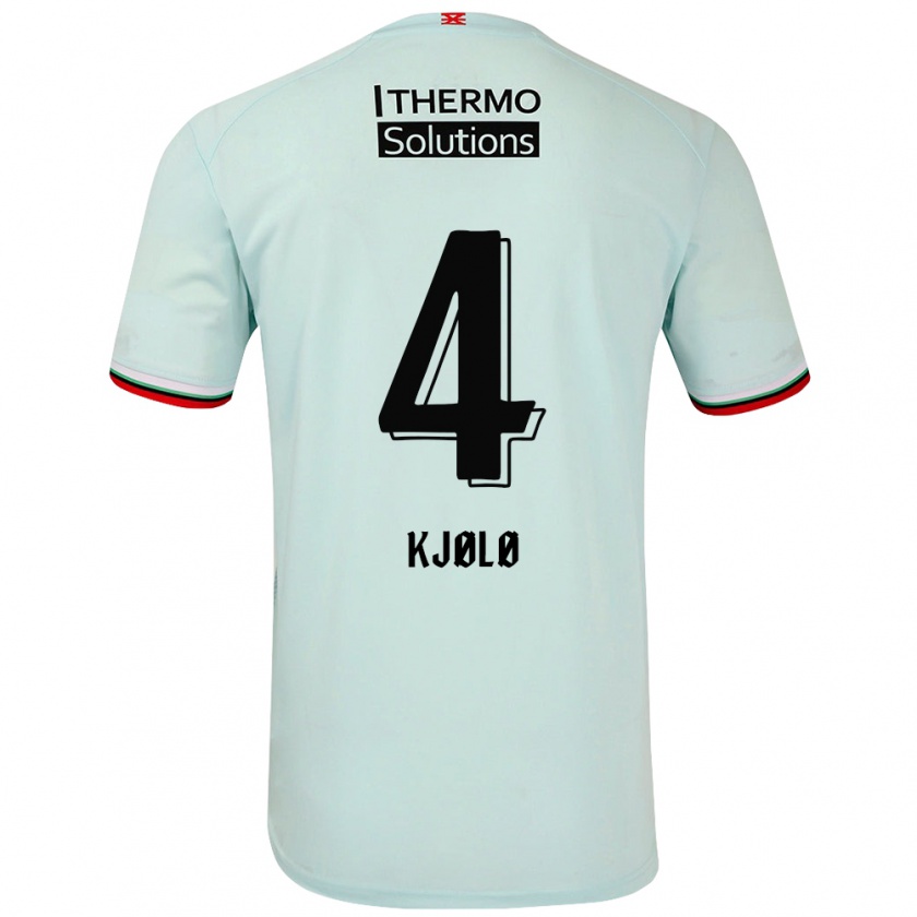 Kandiny Niño Camiseta Mathias Kjølø #4 Verde Claro 2ª Equipación 2024/25 La Camisa Chile