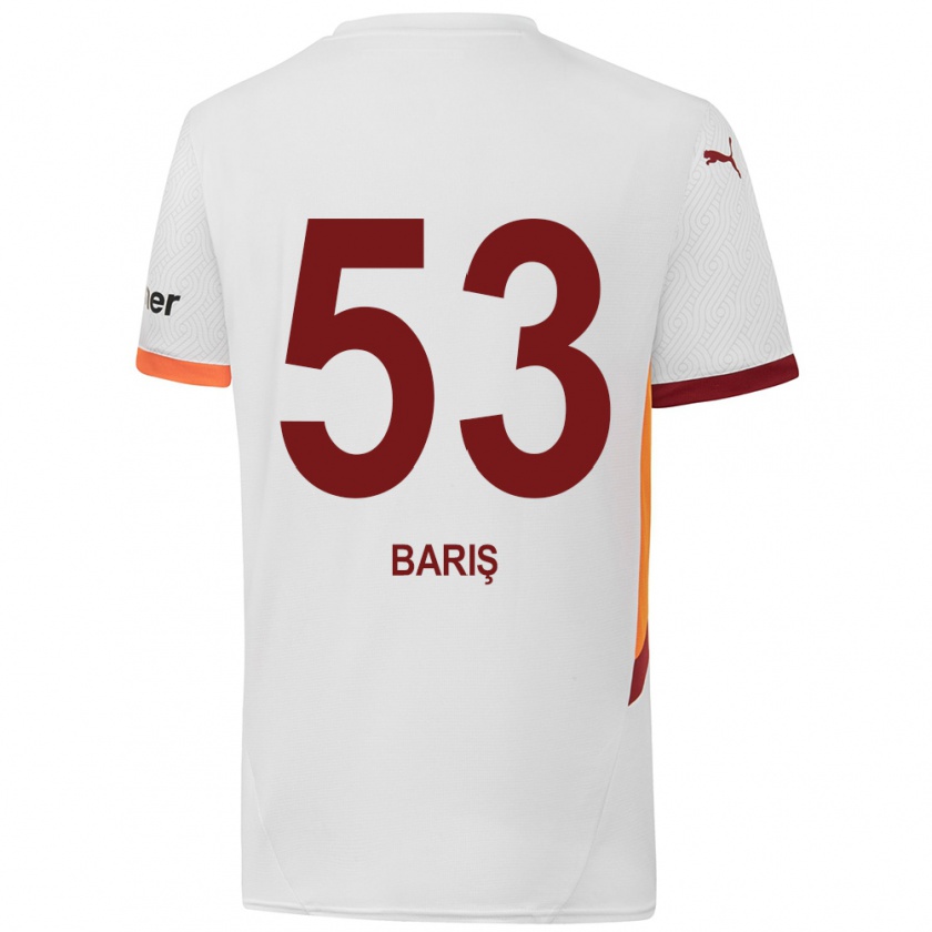 Kandiny Niño Camiseta Barış Alper Yılmaz #53 Blanco Amarillo Rojo 2ª Equipación 2024/25 La Camisa Chile