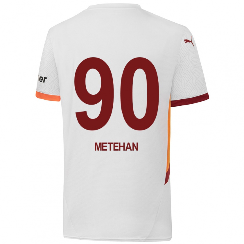 Kandiny Niño Camiseta Metehan Baltacı #90 Blanco Amarillo Rojo 2ª Equipación 2024/25 La Camisa Chile