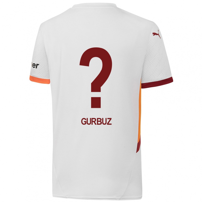 Kandiny Niño Camiseta İnanç Gürbüz #0 Blanco Amarillo Rojo 2ª Equipación 2024/25 La Camisa Chile