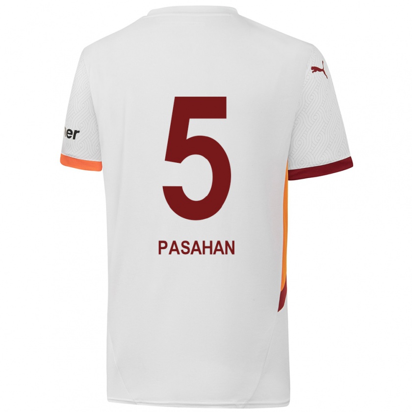 Kandiny Niño Camiseta Eren Paşahan #5 Blanco Amarillo Rojo 2ª Equipación 2024/25 La Camisa Chile