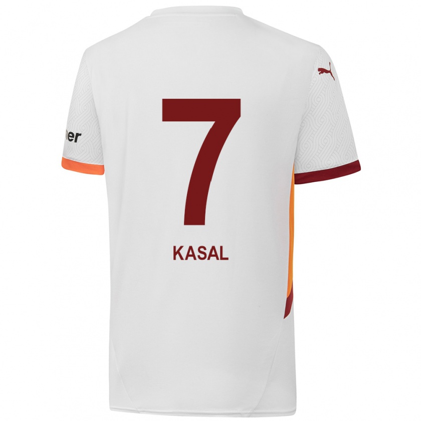 Kandiny Niño Camiseta Yasin Kasal #7 Blanco Amarillo Rojo 2ª Equipación 2024/25 La Camisa Chile