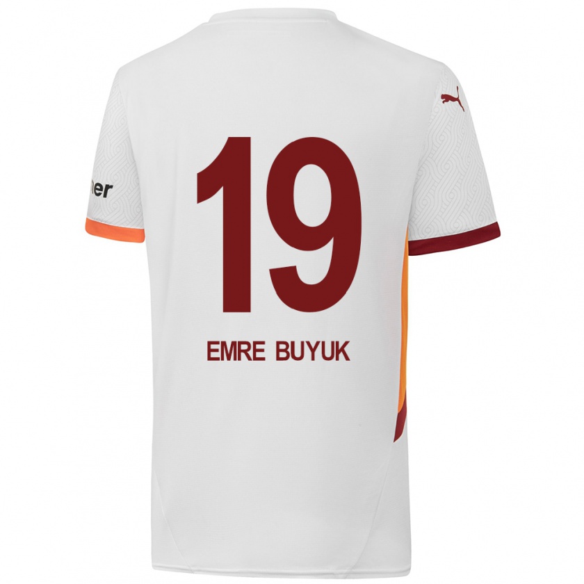 Kandiny Niño Camiseta Enes Emre Büyük #19 Blanco Amarillo Rojo 2ª Equipación 2024/25 La Camisa Chile