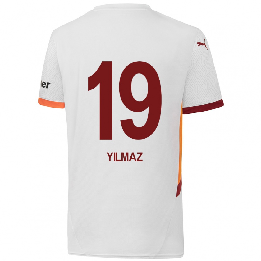 Kandiny Niño Camiseta Zehra Yılmaz #19 Blanco Amarillo Rojo 2ª Equipación 2024/25 La Camisa Chile