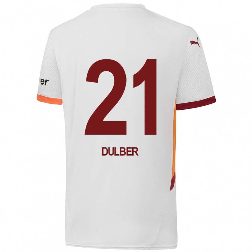 Kandiny Niño Camiseta Didem Dülber #21 Blanco Amarillo Rojo 2ª Equipación 2024/25 La Camisa Chile