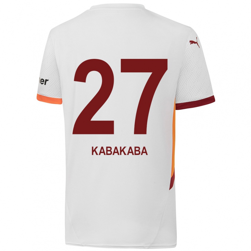 Kandiny Niño Camiseta Naomie Kabakaba #27 Blanco Amarillo Rojo 2ª Equipación 2024/25 La Camisa Chile