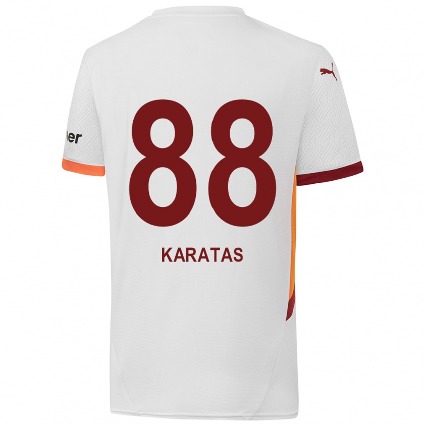 Kandiny Niño Camiseta Kazımcan Karataş #88 Blanco Amarillo Rojo 2ª Equipación 2024/25 La Camisa Chile