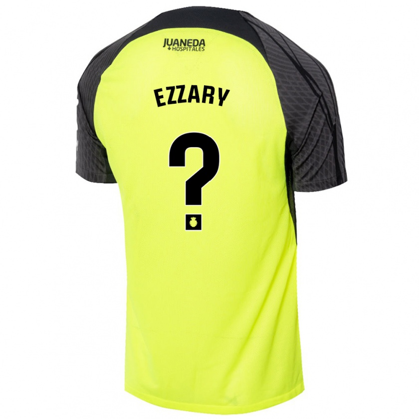 Kandiny Niño Camiseta Ismael Ezzary #0 Verde Fluorescente Negro 2ª Equipación 2024/25 La Camisa Chile