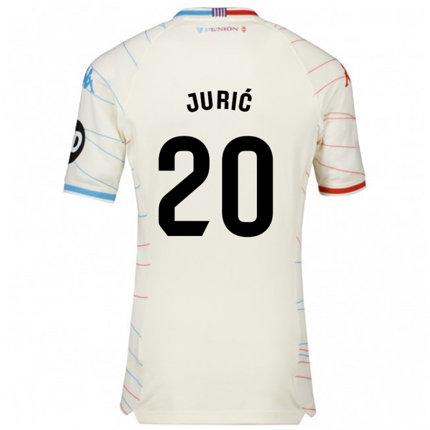 Kandiny Niño Camiseta Stanko Juric #20 Blanco Rojo Azul 2ª Equipación 2024/25 La Camisa Chile