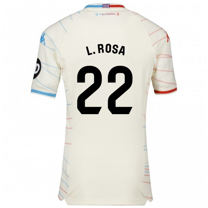 Kandiny Niño Camiseta Lucas Rosa #22 Blanco Rojo Azul 2ª Equipación 2024/25 La Camisa Chile