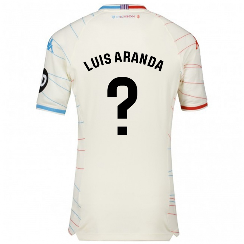 Kandiny Niño Camiseta José Luis Aranda #0 Blanco Rojo Azul 2ª Equipación 2024/25 La Camisa Chile