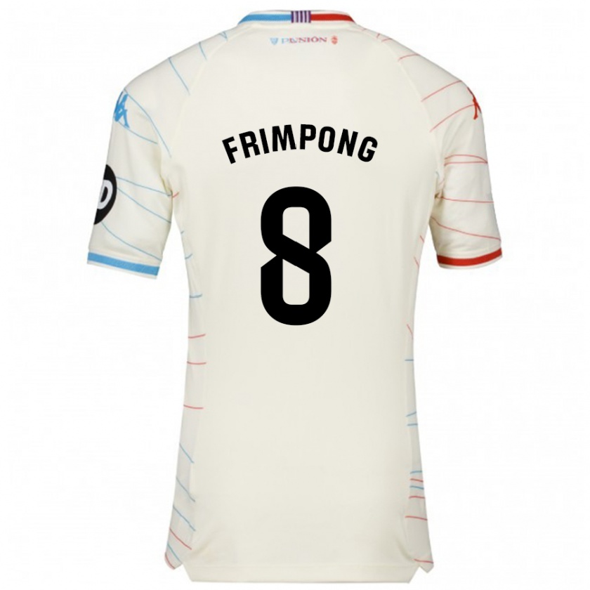 Kandiny Niño Camiseta Eugene Frimpong #8 Blanco Rojo Azul 2ª Equipación 2024/25 La Camisa Chile