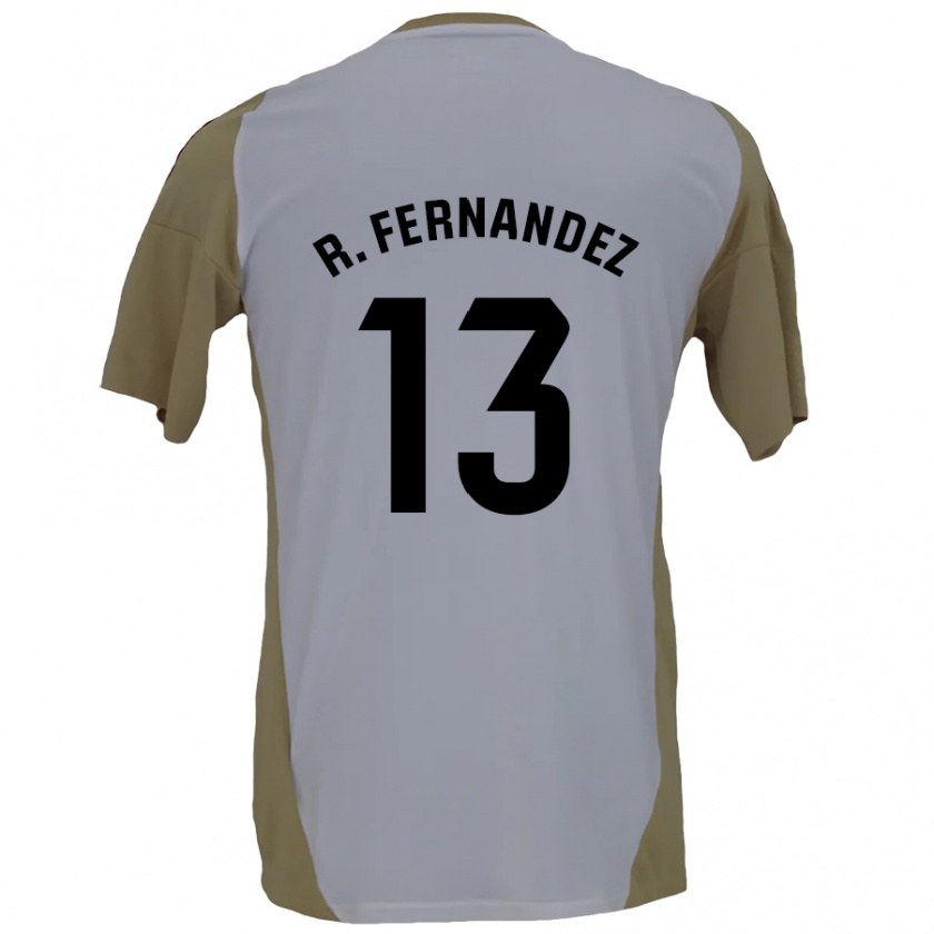 Kandiny Niño Camiseta Raúl Fernández #13 Marrón Blanco 2ª Equipación 2024/25 La Camisa Chile