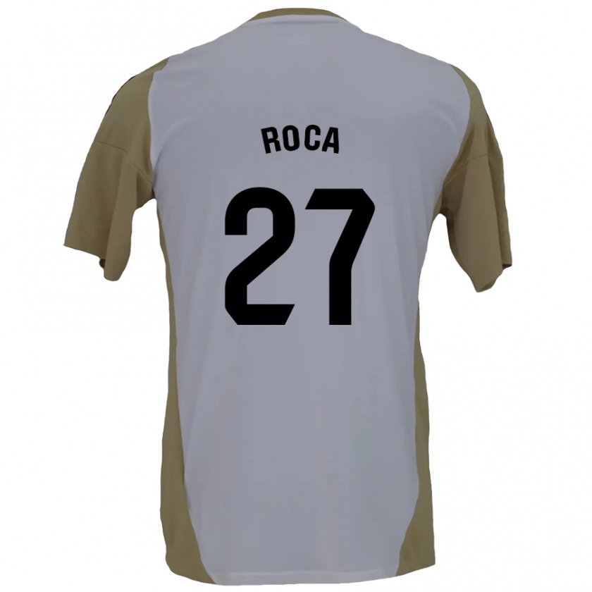 Kandiny Niño Camiseta Joel Roca #27 Marrón Blanco 2ª Equipación 2024/25 La Camisa Chile