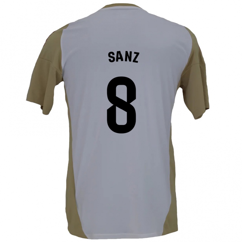 Kandiny Niño Camiseta Álvaro Sanz #8 Marrón Blanco 2ª Equipación 2024/25 La Camisa Chile