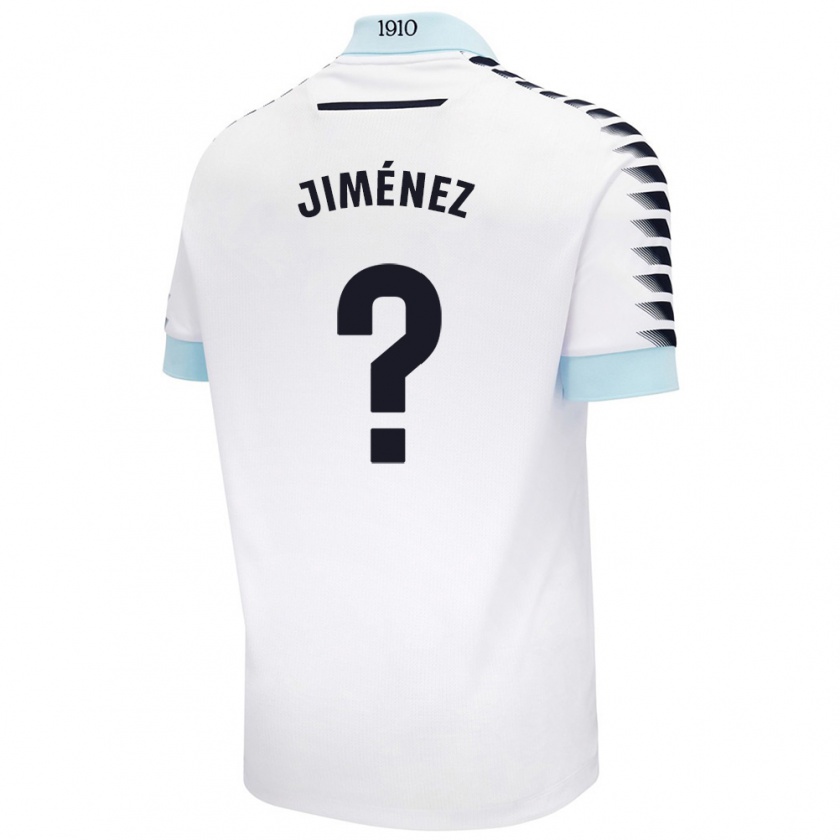 Kandiny Niño Camiseta Álvaro Jiménez #0 Blanco Azul 2ª Equipación 2024/25 La Camisa Chile