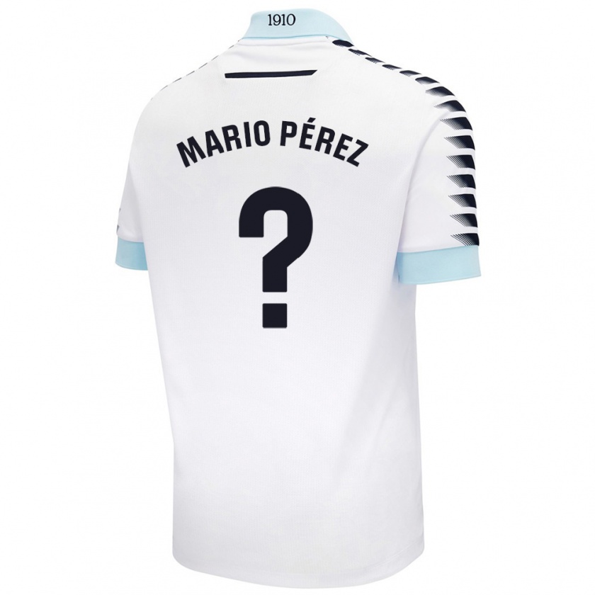 Kandiny Niño Camiseta Mario Pérez #0 Blanco Azul 2ª Equipación 2024/25 La Camisa Chile