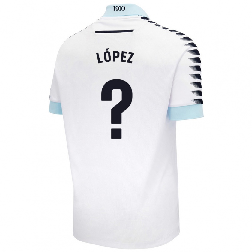 Kandiny Niño Camiseta Raúl López #0 Blanco Azul 2ª Equipación 2024/25 La Camisa Chile