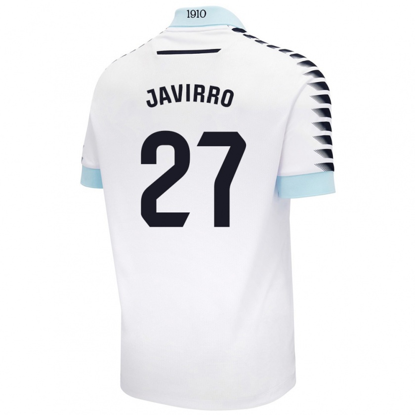 Kandiny Niño Camiseta Javirro #27 Blanco Azul 2ª Equipación 2024/25 La Camisa Chile