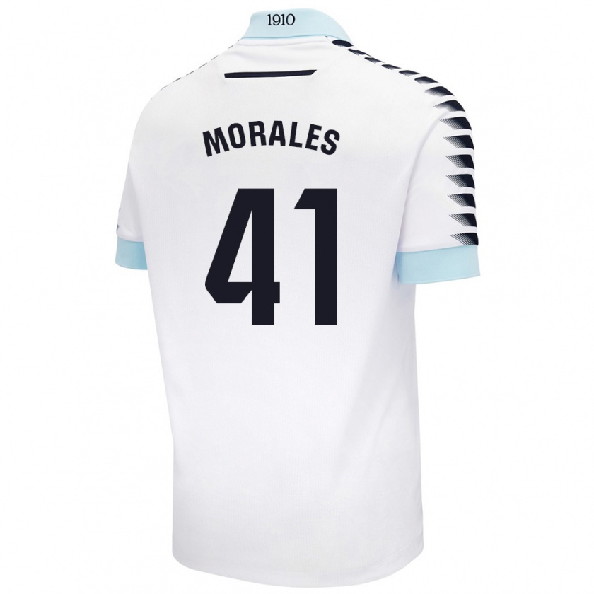 Kandiny Niño Camiseta Luis Morales #41 Blanco Azul 2ª Equipación 2024/25 La Camisa Chile