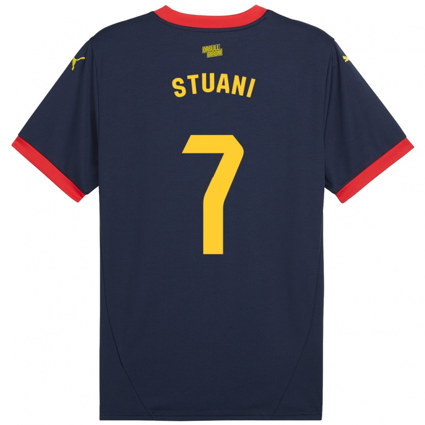 Kandiny Niño Camiseta Cristhian Stuani #7 Azul Marino Rojo 2ª Equipación 2024/25 La Camisa Chile