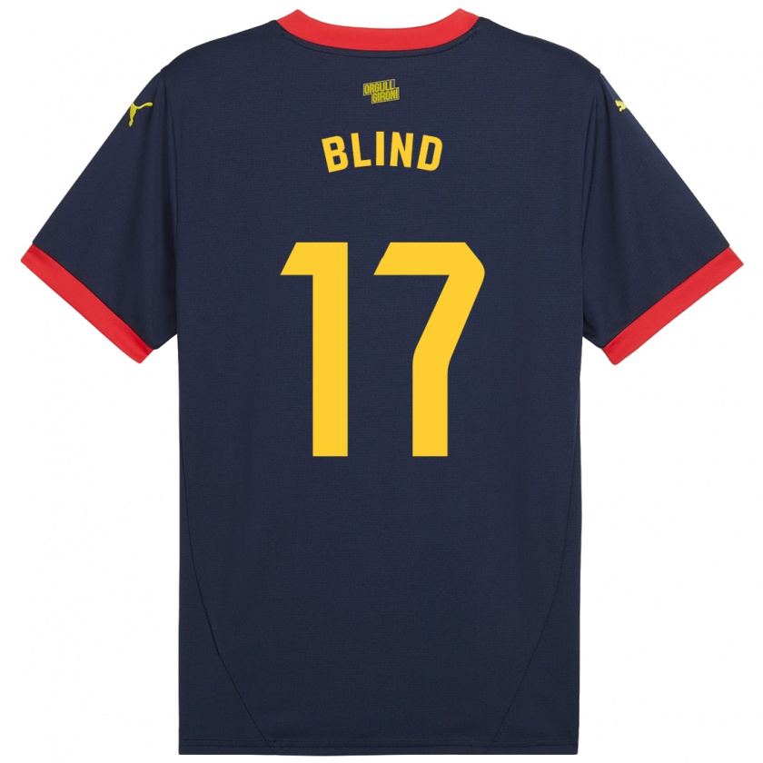 Kandiny Niño Camiseta Daley Blind #17 Azul Marino Rojo 2ª Equipación 2024/25 La Camisa Chile