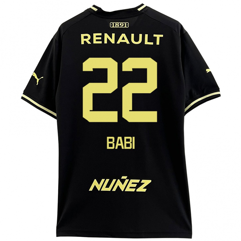 Kandiny Niño Camiseta Matheus Babi #22 Negro Amarillo 2ª Equipación 2024/25 La Camisa Chile