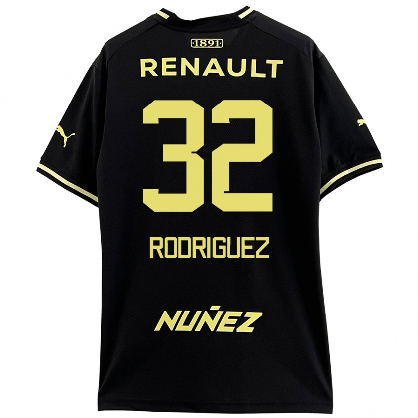 Kandiny Niño Camiseta Randall Rodríguez #32 Negro Amarillo 2ª Equipación 2024/25 La Camisa Chile