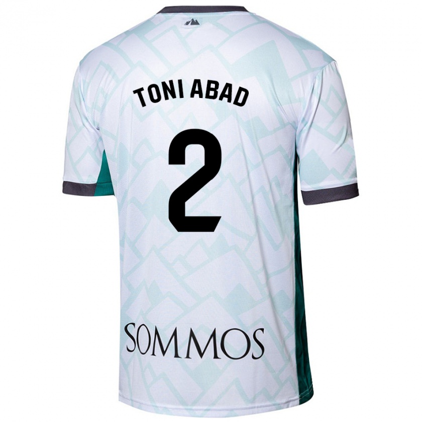 Kandiny Niño Camiseta Toni Abad #2 Blanco Verde 2ª Equipación 2024/25 La Camisa Chile