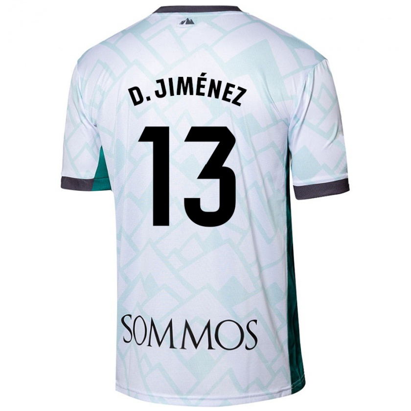 Kandiny Niño Camiseta Dani Jiménez #13 Blanco Verde 2ª Equipación 2024/25 La Camisa Chile