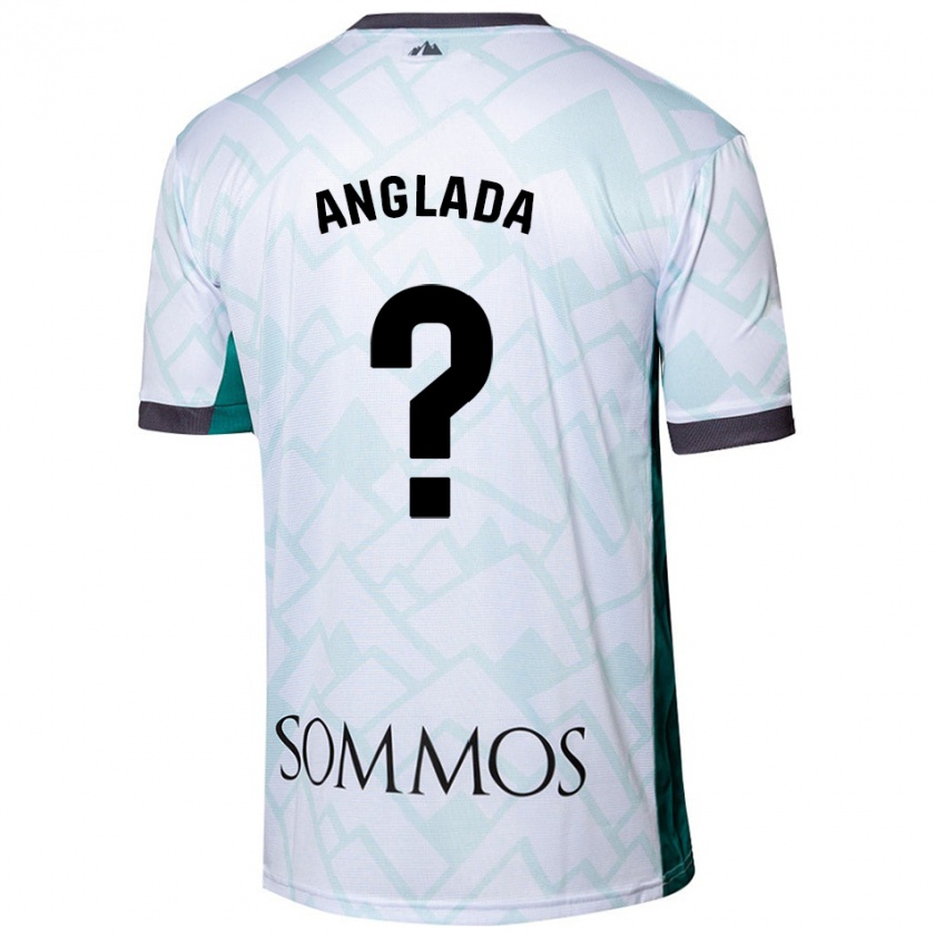 Kandiny Niño Camiseta Hugo Anglada #0 Blanco Verde 2ª Equipación 2024/25 La Camisa Chile