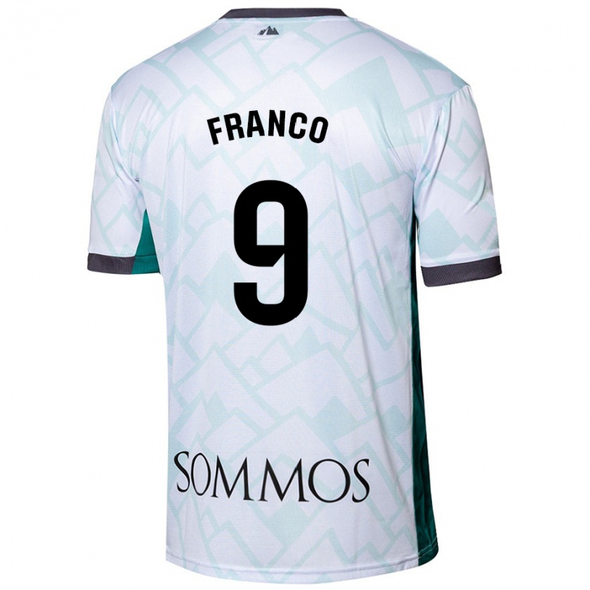 Kandiny Niño Camiseta Santi Franco #9 Blanco Verde 2ª Equipación 2024/25 La Camisa Chile