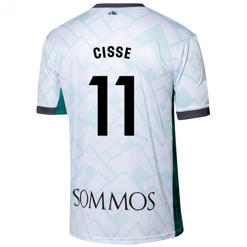 Kandiny Niño Camiseta Bakary Cissé #11 Blanco Verde 2ª Equipación 2024/25 La Camisa Chile