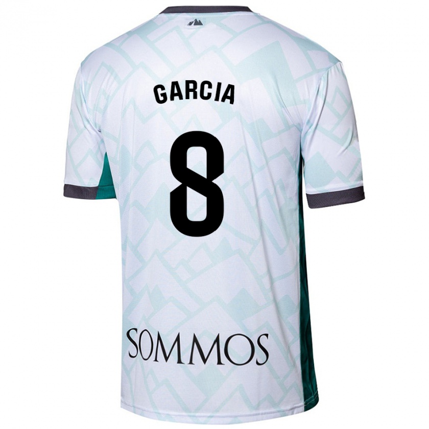 Kandiny Niño Camiseta David García #8 Blanco Verde 2ª Equipación 2024/25 La Camisa Chile