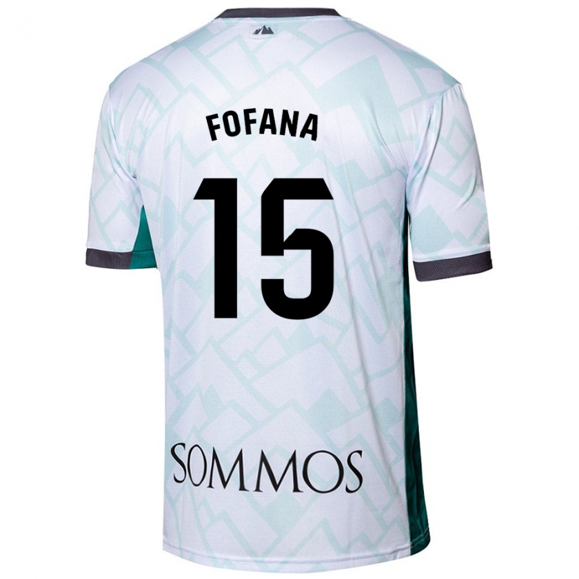 Kandiny Niño Camiseta Fadia Fofana #15 Blanco Verde 2ª Equipación 2024/25 La Camisa Chile