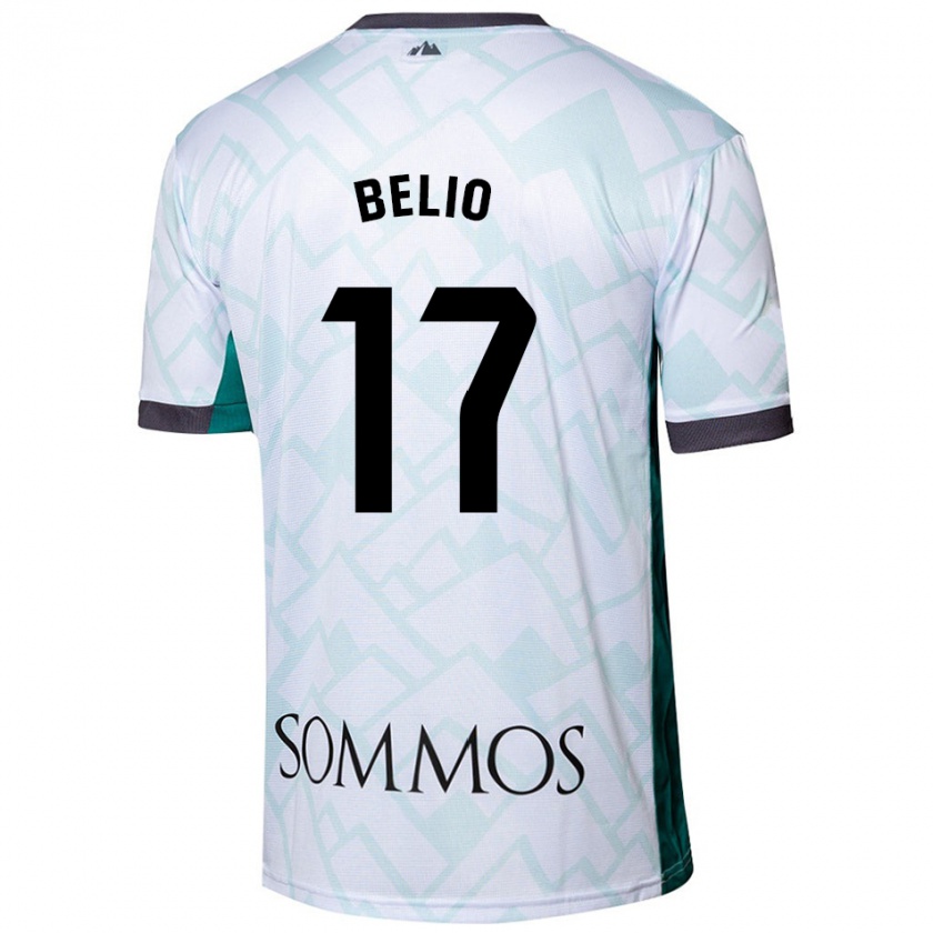 Kandiny Niño Camiseta Marta Belio #17 Blanco Verde 2ª Equipación 2024/25 La Camisa Chile