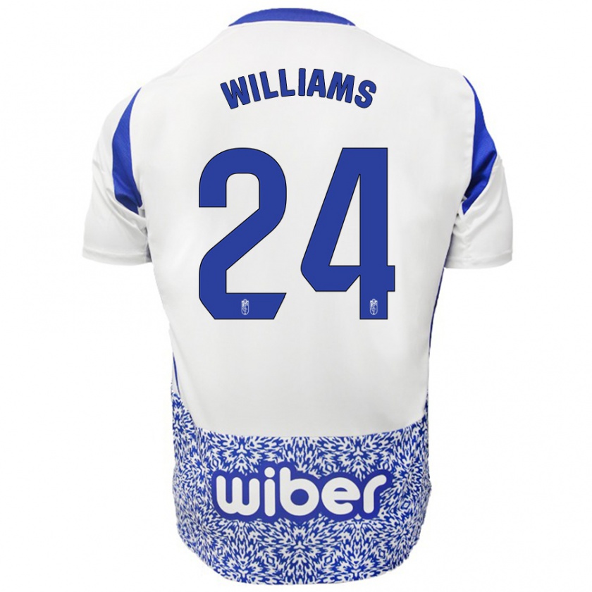 Kandiny Niño Camiseta Loïc Williams #24 Blanco Azul 2ª Equipación 2024/25 La Camisa Chile