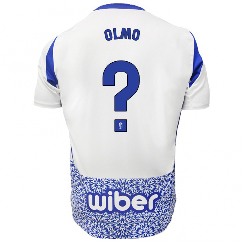 Kandiny Niño Camiseta Ismael Olmo #0 Blanco Azul 2ª Equipación 2024/25 La Camisa Chile