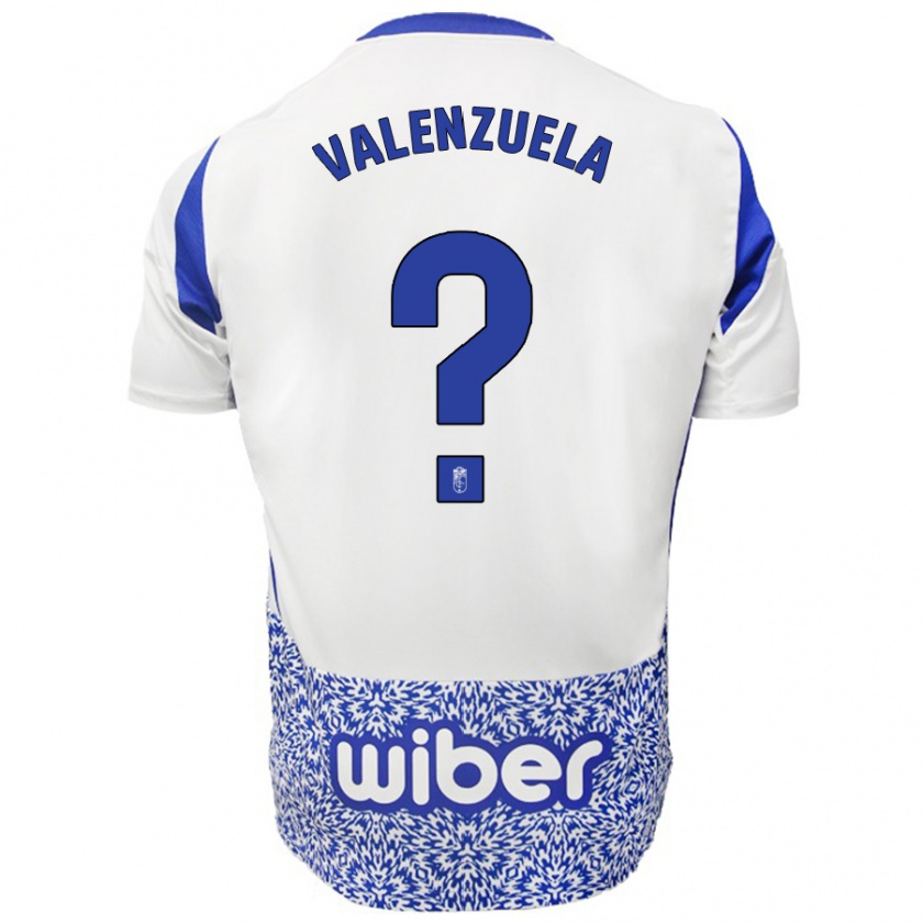 Kandiny Niño Camiseta Adrián Valenzuela #0 Blanco Azul 2ª Equipación 2024/25 La Camisa Chile