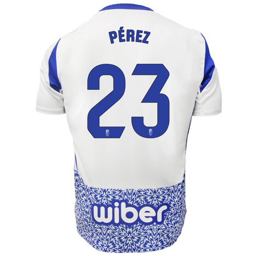 Kandiny Niño Camiseta Lucas Pérez #23 Blanco Azul 2ª Equipación 2024/25 La Camisa Chile