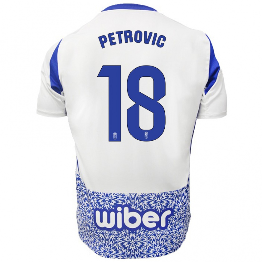 Kandiny Niño Camiseta Njegos Petrovic #18 Blanco Azul 2ª Equipación 2024/25 La Camisa Chile