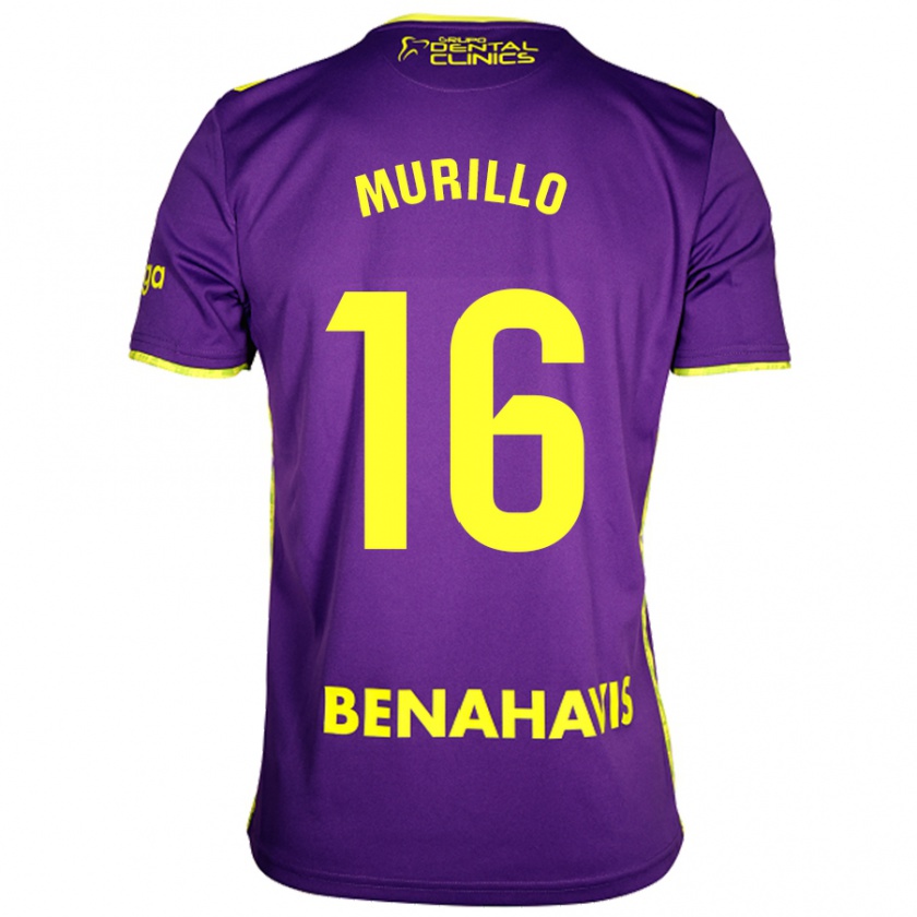 Kandiny Niño Camiseta Diego Murillo #16 Púrpura Amarillo 2ª Equipación 2024/25 La Camisa Chile