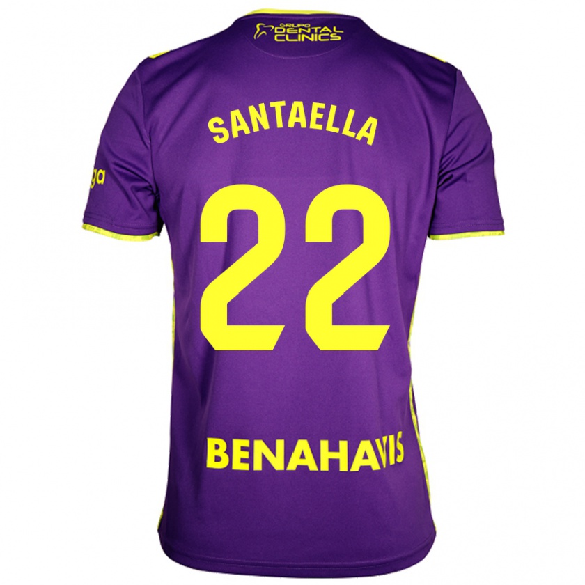 Kandiny Niño Camiseta Miguel Ángel Santaella #22 Púrpura Amarillo 2ª Equipación 2024/25 La Camisa Chile