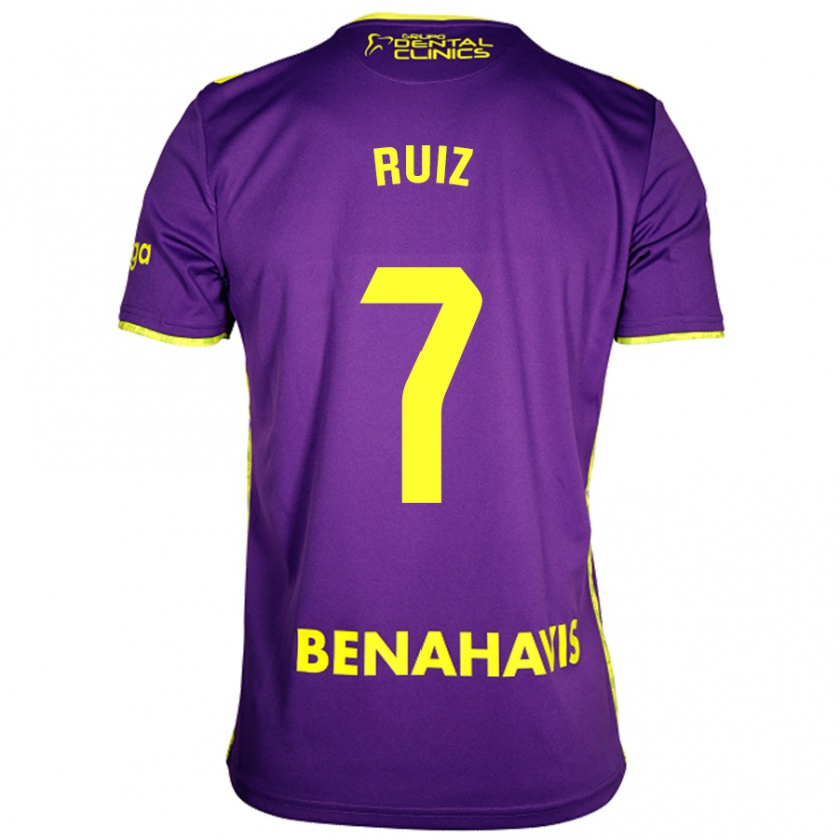 Kandiny Niño Camiseta María Ruiz #7 Púrpura Amarillo 2ª Equipación 2024/25 La Camisa Chile