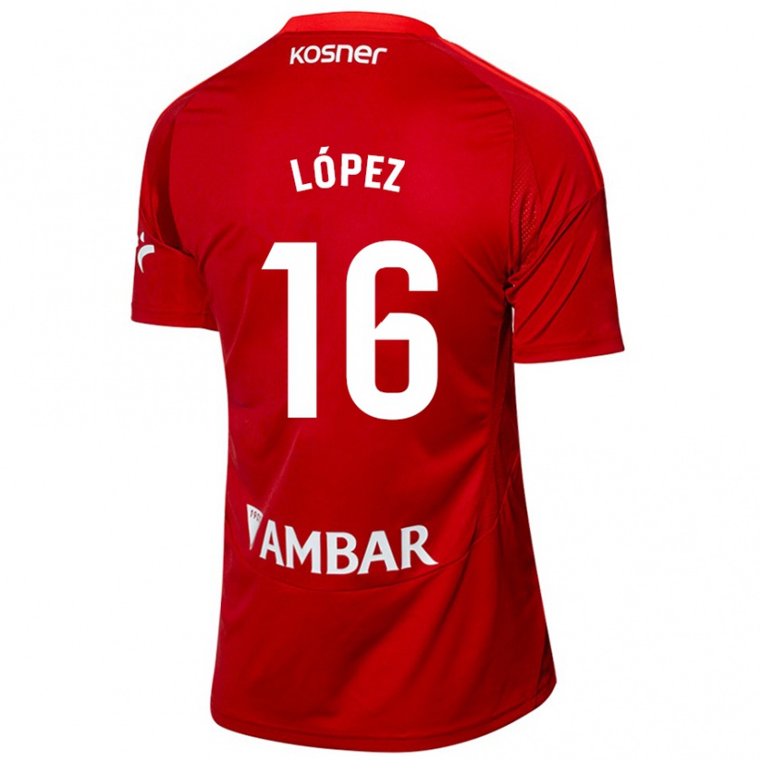 Kandiny Niño Camiseta Juan López #16 Blanco Azul 2ª Equipación 2024/25 La Camisa Chile